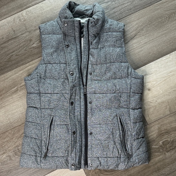 Banana Republic Gray Novelty Marled Sherpa Puffer Vest - Picture 5 of 11